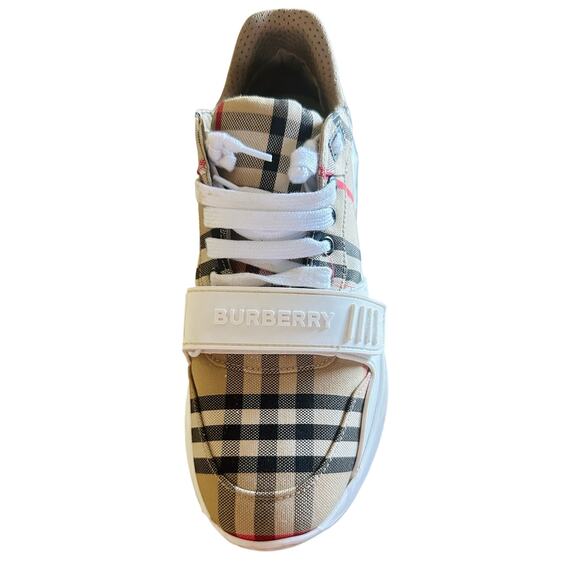 Burberry - Check and Leather Sneakers - Size 41 - Picture 11 of 12